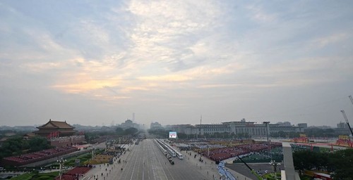 9月3日清晨拍摄的天安门广场。新华社记者 张铖 摄