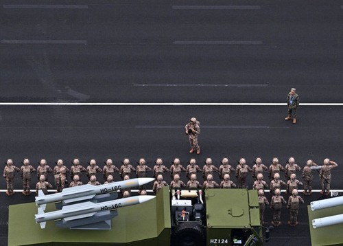 这是纪念大会开始前，受阅部队在准备。新华社记者 胡智轩 摄